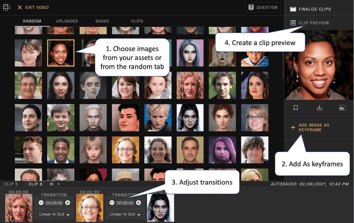 Navigation in FaceMix