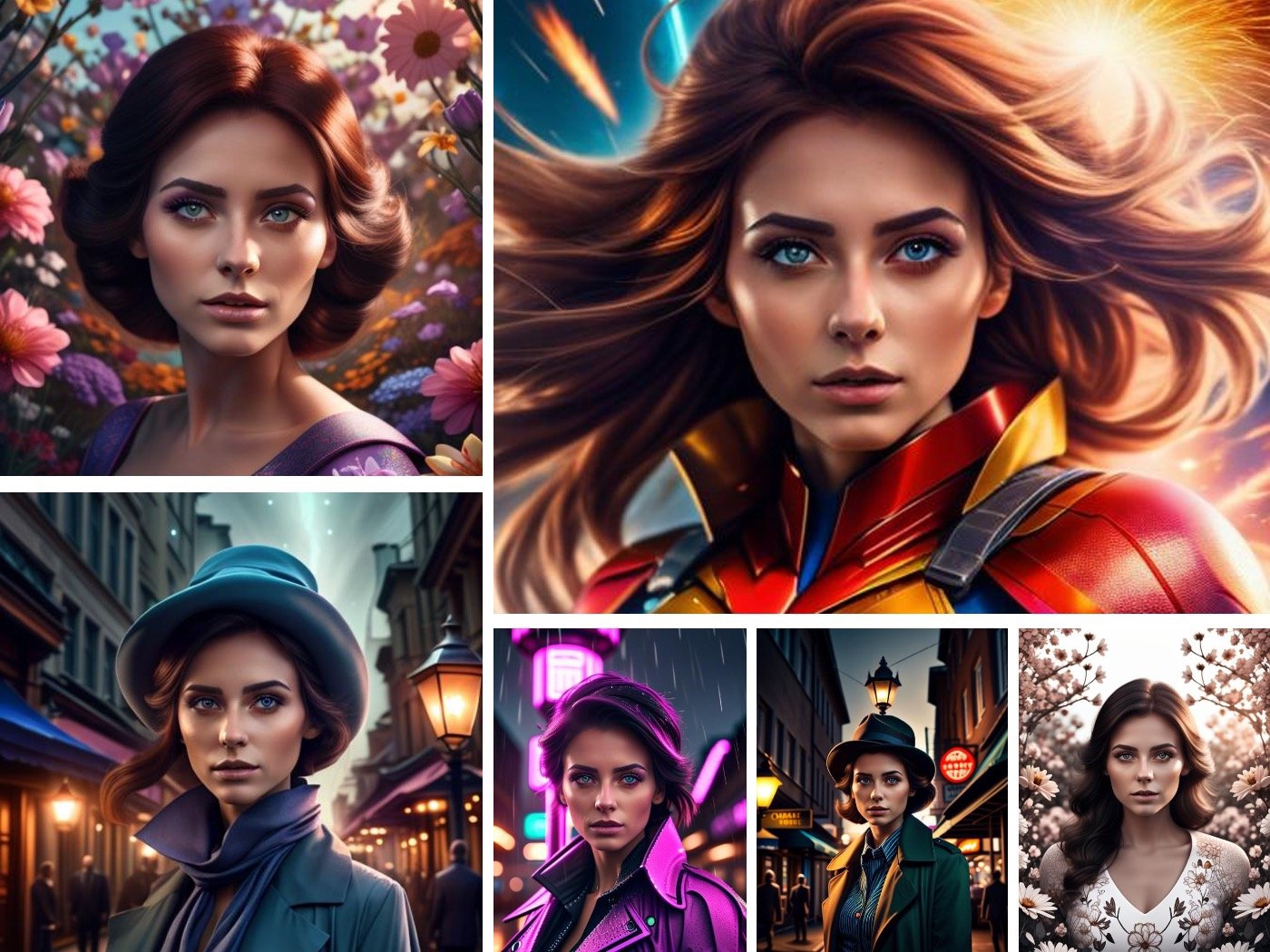 AI character generator masonry showcase